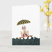 Mädchentag am Strand Karte (Gelbe Blume)