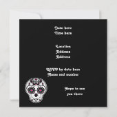 Mädchentag des toten Party Einladung (Rückseite)