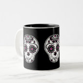 Mädchentag des toten Zuckerschädels Zweifarbige Tasse (Vorderseite Links)