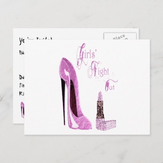 Mädchentag/Nacht-Out-Party Einladung (Vorne/Hinten)