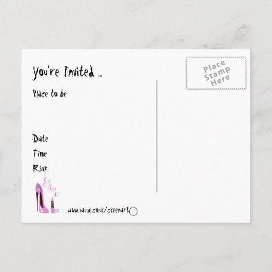 Mädchentag/Nacht-Out-Party Einladung (Rückseite)
