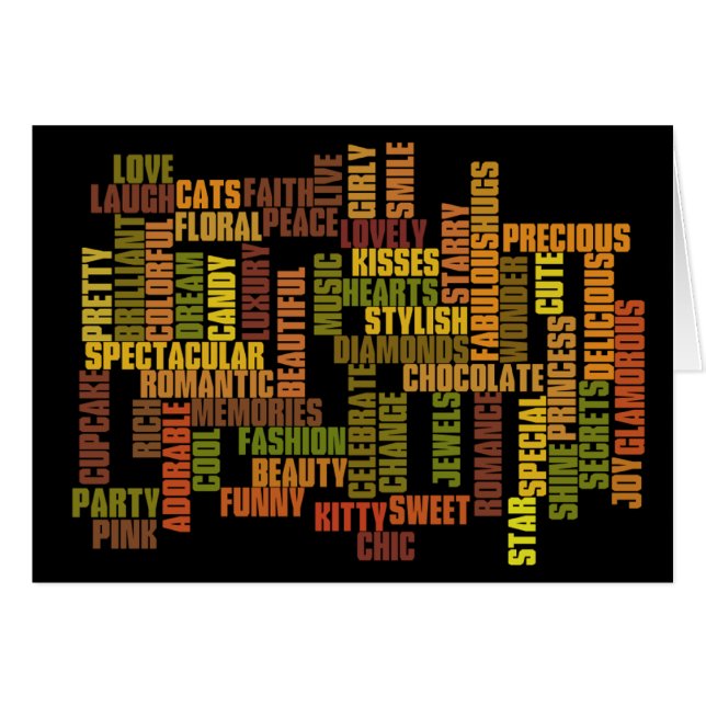 Mädchentags, gürtelige Wörter (Vorderseite (Horizontal))