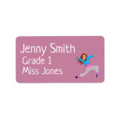 Mädchentänzer nennen Schulbuchetiketten Adressaufkleber (Vorne)