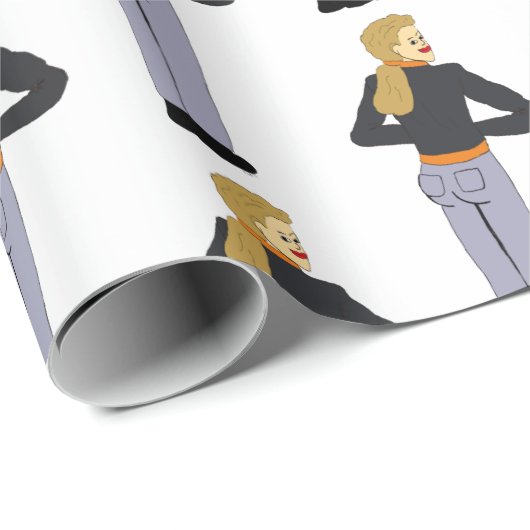 Mädchentaste Geschenkpapier (Rolleneckpunkt)