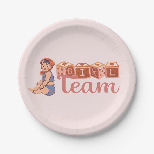 Mädchenteam Pappteller (Vorderseite)