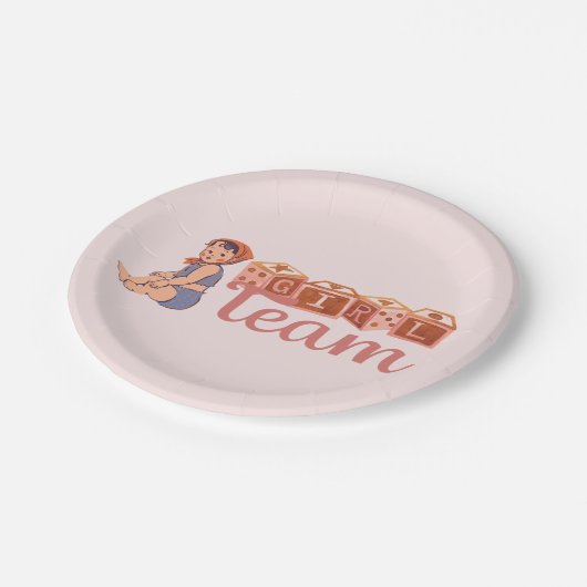 Mädchenteam Pappteller (Schrägansicht)