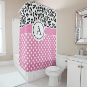 Mädchenteile und Tiere drucken Monogramm Duschvorhang (Beispiel)
