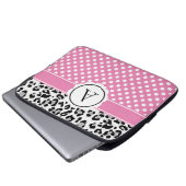 Mädchenteile und Tiere drucken Monogramm Laptopschutzhülle (Vorne Knopf)