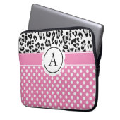 Mädchenteile und Tiere drucken Monogramm Laptopschutzhülle (Vorderseite Links)