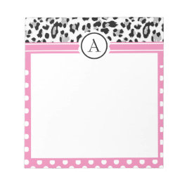 Mädchenteile und Tiere drucken Monogramm Notizblock