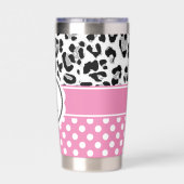 Mädchenteile und Tiere drucken Monogramm Thermobecher (Rückseite)