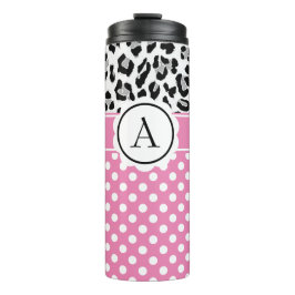 Mädchenteile und Tiere drucken Monogramm Thermosbecher