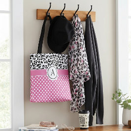 Mädchenteile und Tiere drucken Monogramm Totbeutel Tasche