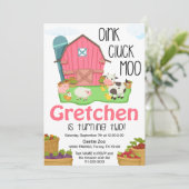 Mädchentiere 2. Geburtstagseinladung Einladung (Stehend Vorderseite)