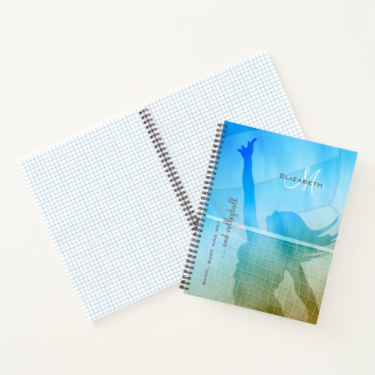 Mädchenvolleyball am Strand Notizblock (Innenseite)