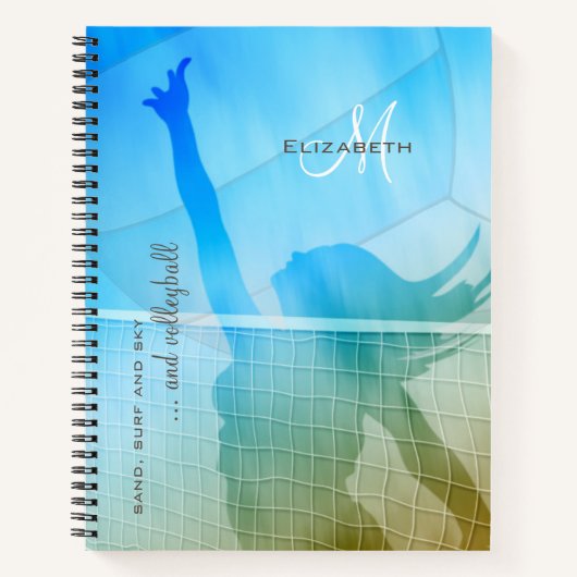 Mädchenvolleyball am Strand Notizblock (Vorderseite)