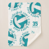 Mädchenvolleyballplatz aquamarin grau sherpadecke (Vorderseite)