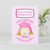 Mädchenvorschule / Kindergartenschülerpartei Einladung (Stehend Vorderseite)