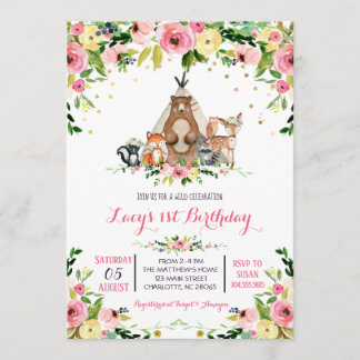 Mädchenwald Geburtstagseinladung Einladung