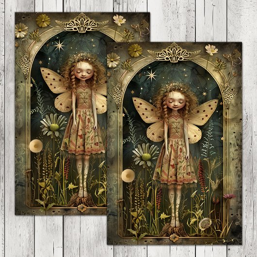 MÄDCHENWALDSEITENZEICHEN SEIDENPAPIER