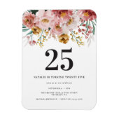 Mädchenwasserfarbe floreneditierbares Alter Geburt Magnet (Vertikal)