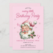 Mädchenweihnachtsfeier Einladung fröhlich wenig (Vorne/Hinten)