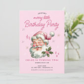 Mädchenweihnachtsfeier Einladung fröhlich wenig (Stehend Vorderseite)