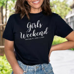 Mädchenwochenende T - Shirt - Datum des benutzerde<br><div class="desc">Das perfekte Hemd um das Wochenende Ihrer Damen/Mädchen zu feiern. Egal ob Sie einen Geburtstag feiern, eine Mini-Wiedersehen planen, einen Junggeselinnen-Abschied planen oder einfach nur mit Ihren Freundinnen unterhalten, dieses Shirt wird die Bühne für das beste Wochenende/Ausflug aller Zeiten Set. Personalisieren Sie Ihre Reise, indem Sie Ort und Datum Ihres...</div>
