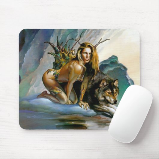Mädchenwolf Mousepad (Mit Mouse)