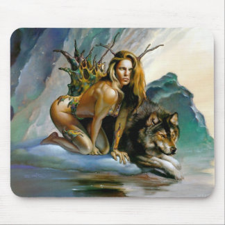 Mädchenwolf Mousepad
