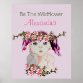 Mädchenzimmer Custom Floral Pink Lila Wildblume Poster (Vorne)