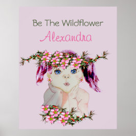 Mädchenzimmer Custom Floral Pink Lila Wildblume Poster