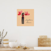 Mädchenzimmer niedlicher personalisierter Name Poster (Küche)