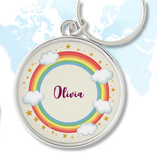 Mädchenzirkel-Regenbogen-Rahmen Schlüsselanhänger