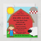 Mädchenzucht für Foto Geburtstag Einladungen (Rückseite)