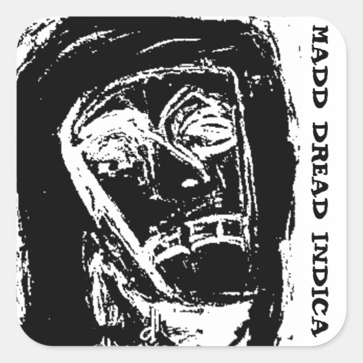 MADD DREAD INDICA QUADRATISCHER AUFKLEBER (Vorderseite)