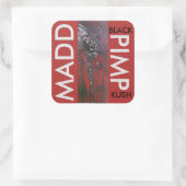 MADD PIMP BLACK KUSH QUADRATISCHER AUFKLEBER (Tasche)