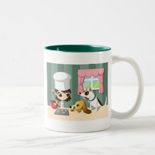 Maddi und die hungrigen Welpen Zweifarbige Tasse