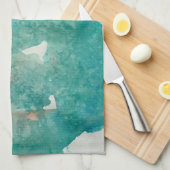 Maddie green and blue impression dish towel geschirrtuch (Viertel Falte)