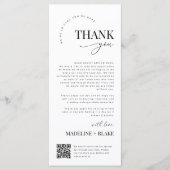 MADDIE Hochzeits-Dankeskarte mit QR-Code Menükarte (Vorderseite)