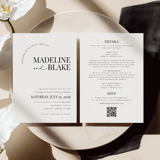 MADDIE Modern Wedding Invite RSVP + Details Einladung