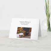 Maddie sagt, "frohe Weihnachten! " Feiertagskarte (Rückseite)