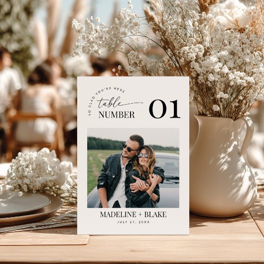 MADDIE Table Numbers with Photo Einladung