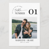 MADDIE Table Numbers with Photo Einladung (Vorderseite)