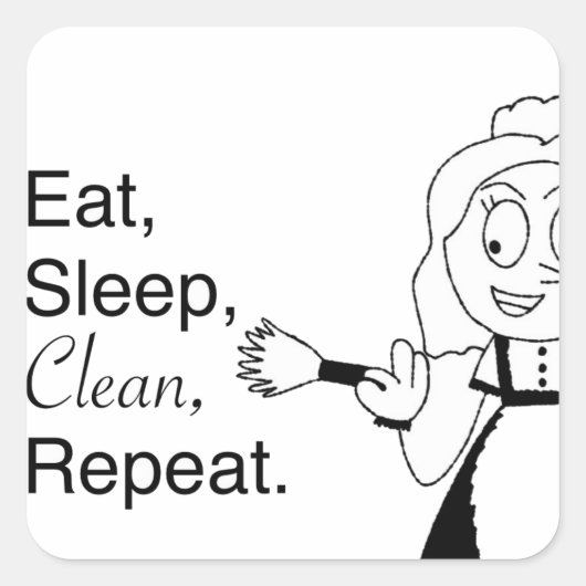 Maddie the Maid Quadratischer Aufkleber (Vorderseite)