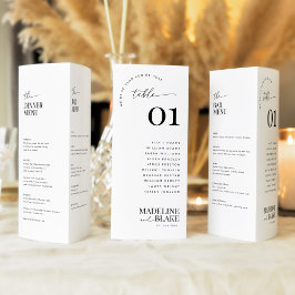 MADDIE Trifold Table Numbers with Seating and Menu