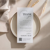 MADDIE Wedding Thank You Note with QR Code Menükarte