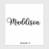 Maddison Name - Handgeschriebene Kalligrafie Aufkleber (Blatt)