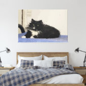 Maddy The Cat Stretched Canvas Print Leinwanddruck (Insitu (Schlafzimmer))