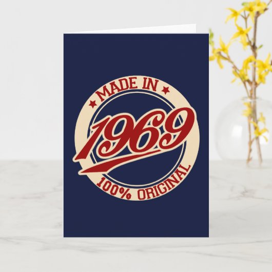 Made 1969 karte (Gelbe Blume)